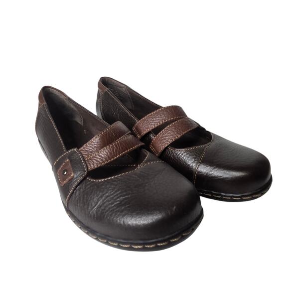Clarks Women's Bendables Mary Jane Leather Slip-On Shoes Size 9 Comfort - Picture 1 of 11